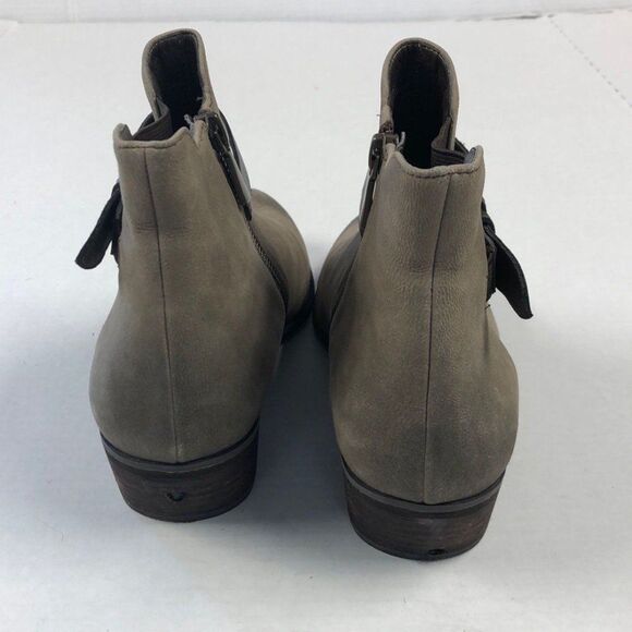 BP Leather Block Heel Ankle Boot Bootie Women's Size 7.5 Taupe Shoe Shootie NEW - Picture 5 of 12